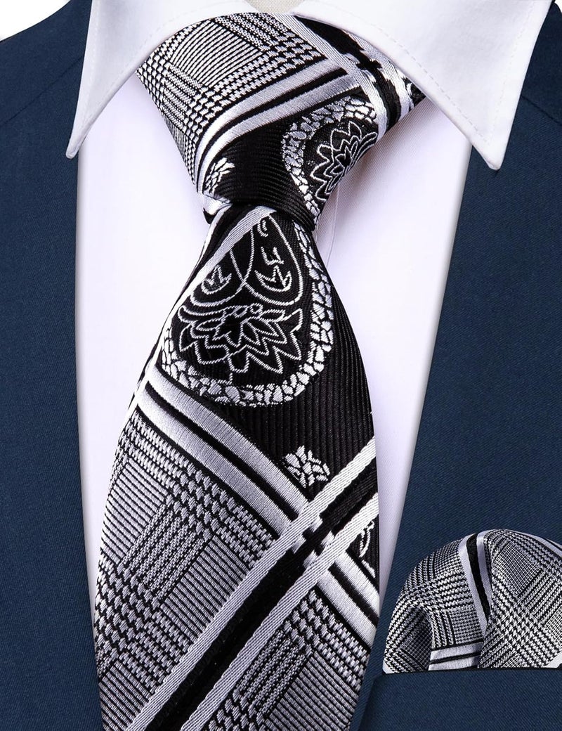 Barry.Wang Store Boys Ties School Pre-Tied Kids Necktie Handkerchief Clip Set Uniforms Child Ties for 8-14 Years Wedding Party - Image 5